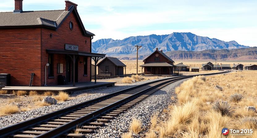 railroad town scene in Como, Colorado
