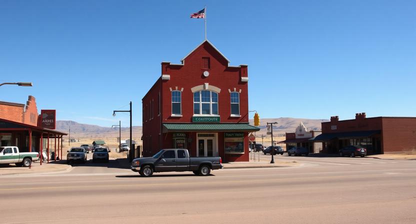 Small town main street in Eads, Colorado