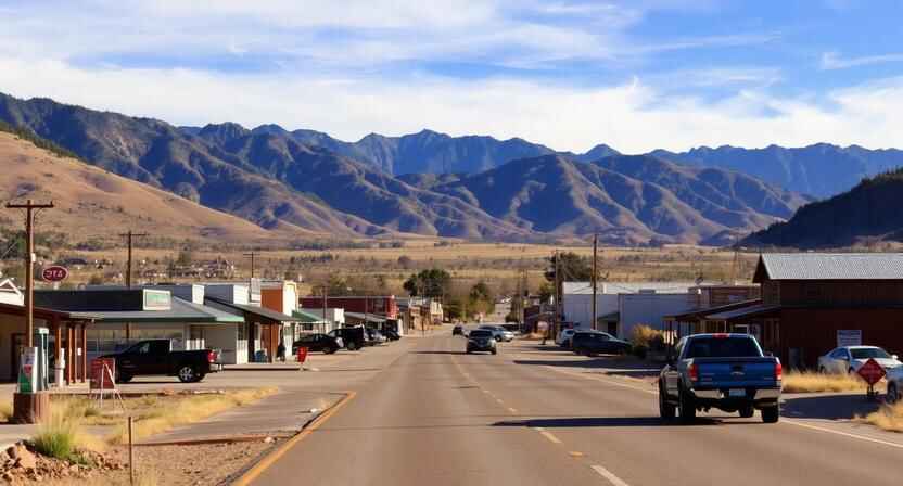 “Roadside town view in Poncha Springs, Colorado