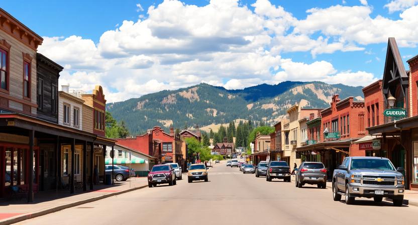 small-town main street in Fairplay, Colorado