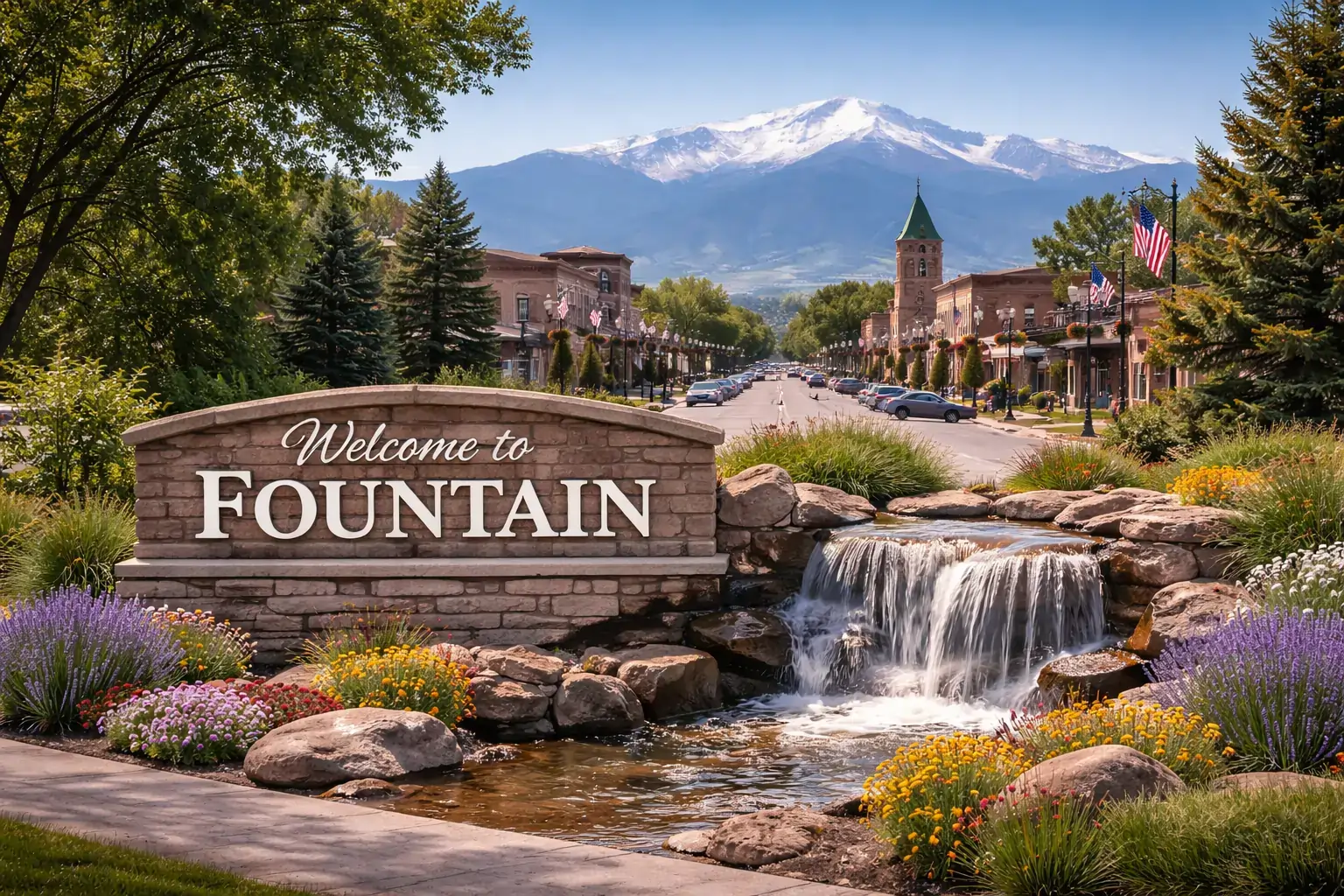 image of fountain in colorado