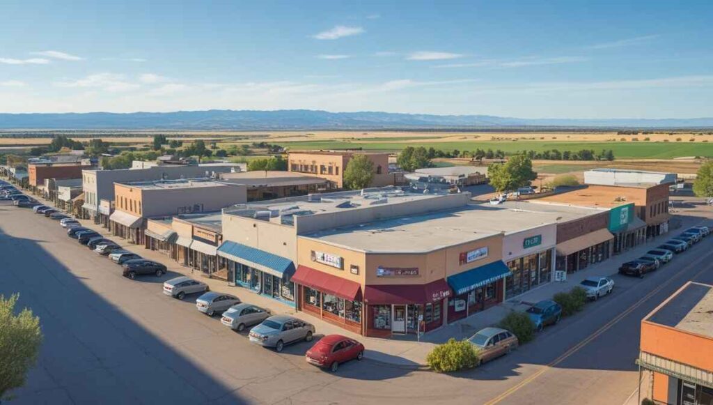 A clean, everyday town view of La Jara, Colorado