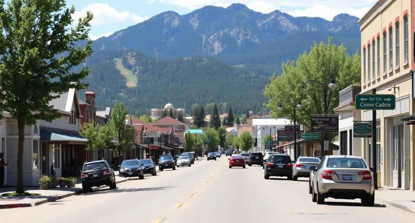 Scenic street scene in Buena Vista, Chaffee County,