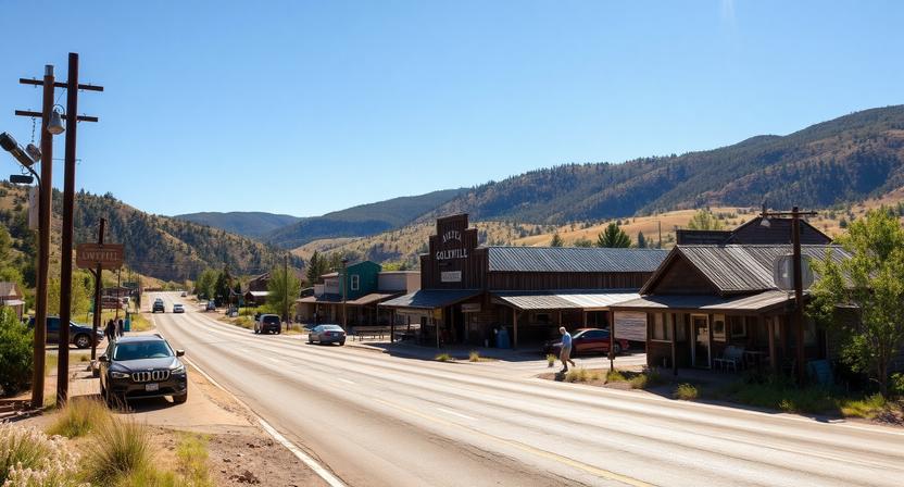 A realistic daytime scene of Rollinsville, Colorado