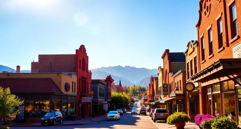 A vibrant small-town main street in Westcliffe, Colorado