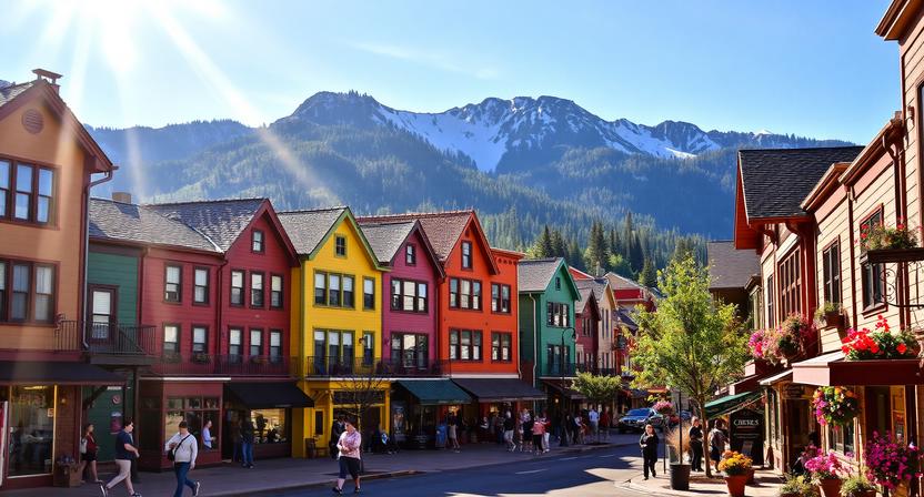 Scenic Crested Butte townscape in Colorado